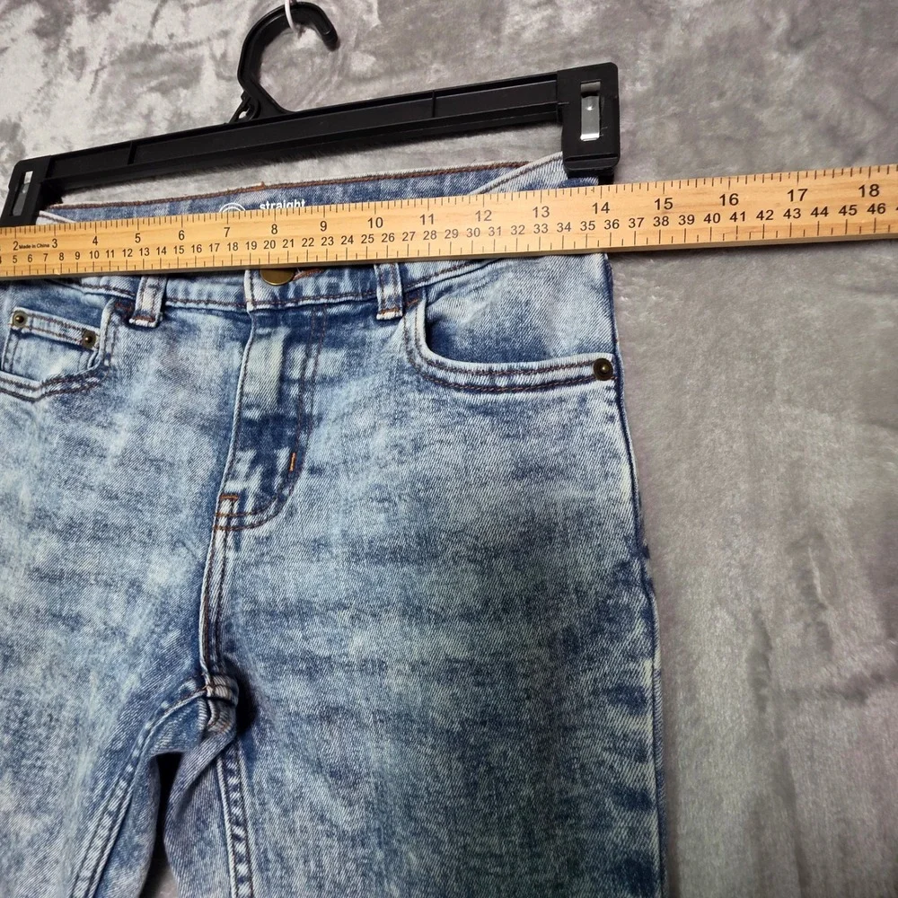 Wonder Nation Boys Straight Leg Acid Wash Jeans Light Blue Size 10 WN34100123214
